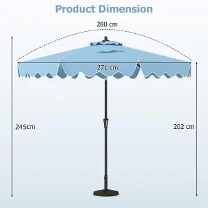 Costway 9 FT Patio Umbrella Outdoor Heavy-Duty 2-Tier Market Table Umbrella