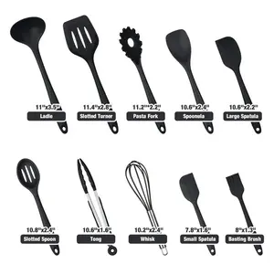 Saffron Assorted Kitchen Utensil Set Black