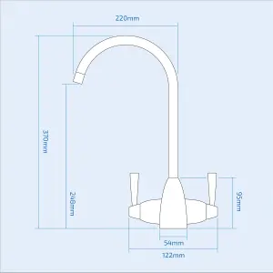 Nes Home Brushed Brass Modern Kitchen Sink Swivel Mixer Tap Dual Lever