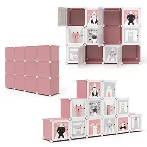 Hamle 75cm Wide Clothes Storage System Pink/Grey/White