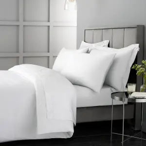 Bianca Fine Linens Bedroom 400 Thread Count Cotton Sateen Fitted Sheet 36cm Depth White