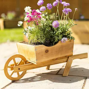 Wooden Wheelbarrow Garden Flower Planter