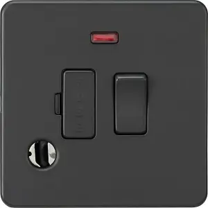 Knightsbridge Screwless Switched Fused Spur Neon Flex Outlet 13A Anthracite - SF6300FAT