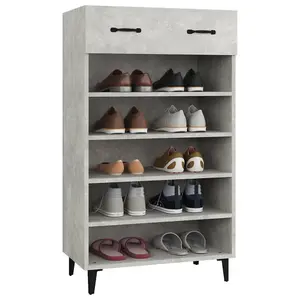 Berkfield Shoe Cabinet Concrete Grey 60x35x105 cm Engineered Wood