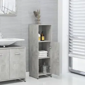 Berkfield Bathroom Cabinet Concrete Grey 30x30x95 cm Engineered Wood