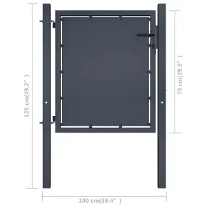 Berkfield Garden Gate Steel 100x75 cm Anthracite