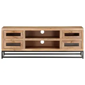 Berkfield TV Cabinet 110x30x40 cm Solid Acacia Wood