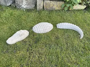 Crocodile Stone Cast Garden Ornament