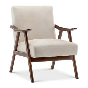 Faux Leather Suede Cream Selma Accent Chair