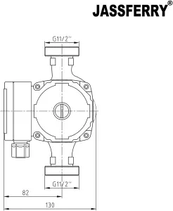 JASSFERRY Central Heating Pump Automatic Hot Water Heat Circulation System Boiler Replacement 15-50 15-60 Power Moniter 1-1/2"