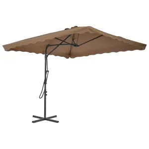 Berkfield Outdoor Parasol with Steel Pole 250x250 cm Taupe