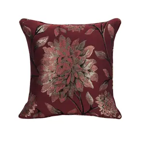 Christoval Floral Square Throw Cushion Red