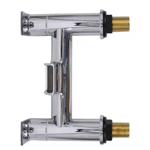 Rinse Bathrooms Modern Bathroom Waterfall Monobloc Bath Filler Mixer Tap Chrome Brass Double Lever Tub Tap