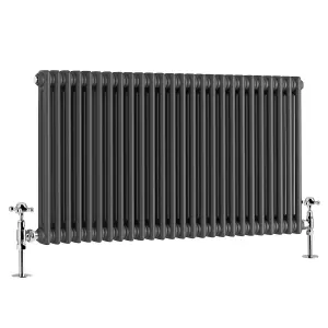 Right Radiators 600x1190 mm Horizontal Traditional 2 Column Cast Iron Style Radiator Anthracite