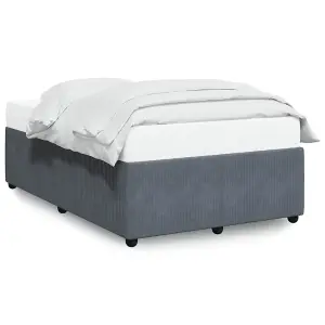 Berkfield Bed Frame without Mattress Dark Grey Double Velvet