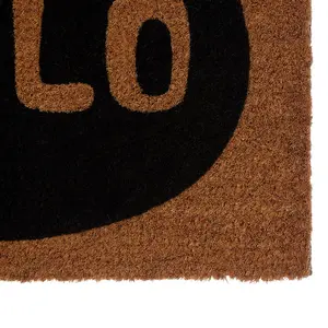 Interiors by Premier Black / Natural Hello Doormat