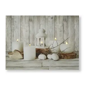 Coastal Treasures LED Candles Printed Canvas Wall Art