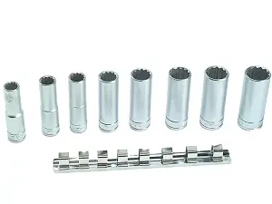 Teng 1/2in Drive M1207 Socket Clip Rail Set, 8 Piece