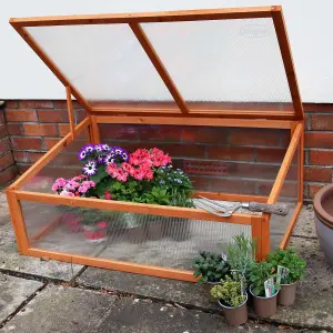 Wooden Cold Frame - Mini Green Grow House for Garden Plants Vegetables Seeds