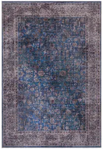 Traditional Persian Bordered Abstract Floral Easy to clean Rug for Dining Room Bed Room and Living Room-200cm X 290cm