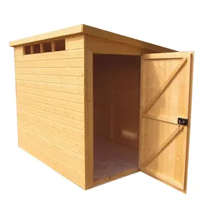 Shire Security Cabin 8x6 ft Pent Wooden Shed with floor & 3 windows