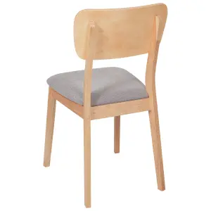 Set of 2 Dining Chairs MINIER Rubberwood Light Wood