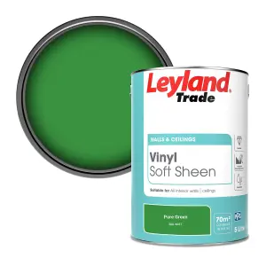 Leyland Trade Vinyl Soft Sheen Walls & Ceilings Emulsion Paint Pure Green (RAL 6037) - 5L