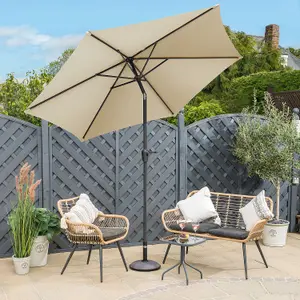 2.7m Crank and Tilt Parasol - Cream