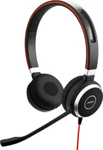 Jabra Evolve 40 MS Stereo Headset – Microsoft Certified Headphones For Voip Softphone With Passive Noise Cancellation – USB-Cable With Controller –