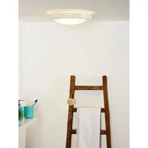 Lucide Fresh Modern Flush Ceiling Light Bathroom 35cm - 2xE27 - IP44 - White