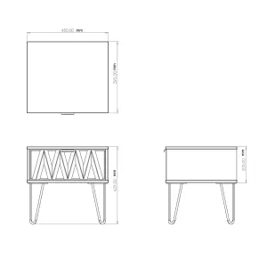 Diamond Ready assembled Matt indigo & white 1 Drawer Bedside chest (H)410mm (W)450mm (D)395mm