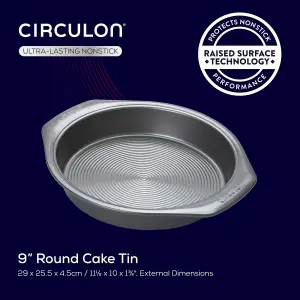 Circulon Momentum Grey Round Carbon Steel Dishwasher Safe Non-Stick Bakeware Cake Tin 9"