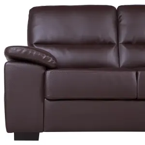 2 Seater Faux Leather Sofa Brown VOGAR