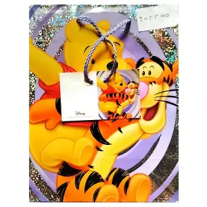 Winnie the Pooh Glitter Gift Bag Multicoloured (One Size)