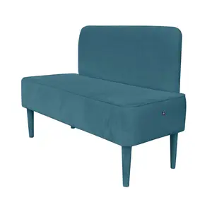 Pastel Upholstered Bench Blue