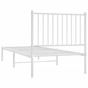 Berkfield Metal Bed Frame with Headboard White 80x200 cm