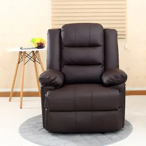 Loxley Bonded Leather Recliner Armchair Sofa Home Lounge Chair Reclining Gaming (Brown)