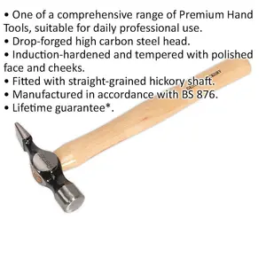 Premium 16oz Joiners Hammer with Hickory Handle and Forged Steel Head