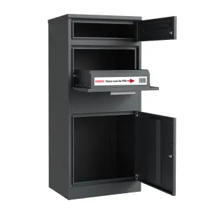 Phoenix PB1121AAK Secure Parcel Delivery Box, Outdoor Parcel Box with Key Lock, Safe Package Storage Solution