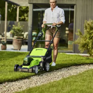 Greenworks 48V 41cm Cordless Lawnmower with Two Batteries & Twin Charger