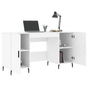 Berkfield Desk White 140x50x75 cm Engineered Wood