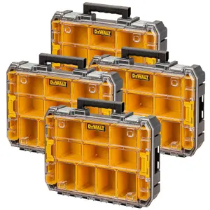 4 x Dewalt DWST82968-1 TSTAK Watersealed Stackable Tool Fixing Organiser Case