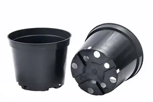 Black Plastic Plant Pot Flower Pots 5 Litres x 10 Pots