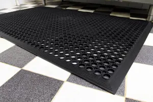 Large Heavy Duty Rubber Mat Industrial Bar Safety Anti-Fatigue Non Slip 5" x 3"