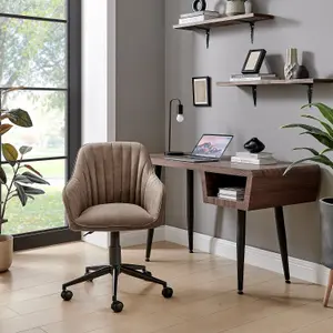 Furniturebox UK Booker Brown Faux Leather Office Chair