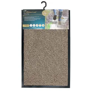 JVL Admiral Machine Washable Micorfibre Barrier Doormat 50x80cm Stone