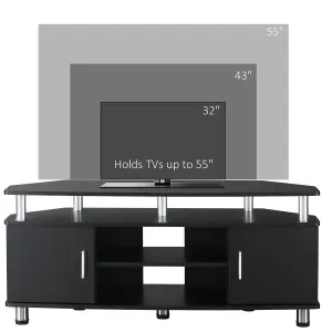 HOMCOM TV Unit Cabinet with Storage Shelves Entertainment Center Black