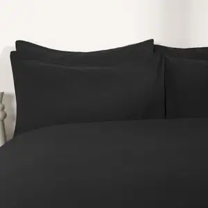 Brentfords Plain Duvet Cover Pillowcase Bedding Set, Graphite Grey - King