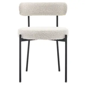 Oisin Metal Side Chair in Grey Black