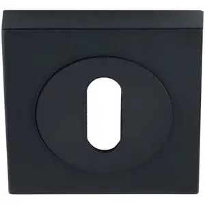 Square Lock Profile Escutcheon 51 x 51mm Concealed Fix Matt Black